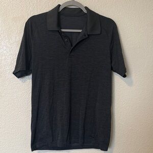 Men's Lululemon Black with Grey Heather Polo Shirt